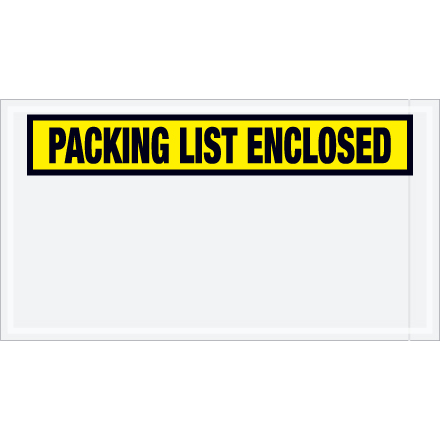 5 <span class='fraction'>1/2</span> x 10" Yellow "Packing List Enclosed" Envelopes