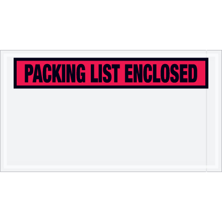 5 <span class='fraction'>1/2</span> x 10" Red "Packing List Enclosed" Envelopes