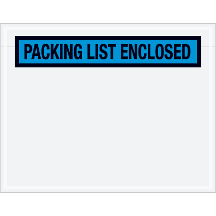 7 x 5 <span class='fraction'>1/2</span>" Blue "Packing List Enclosed" Envelopes