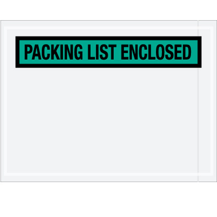 4 <span class='fraction'>1/2</span> x 6" Green "Packing List Enclosed" Envelopes