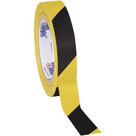 1" x 36 yds. Black/Yellow Tape Logic<span class='rtm'>®</span> Striped Vinyl Safety Tape