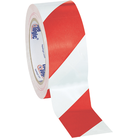 2" x 36 yds. Red/White Tape Logic<span class='rtm'>®</span> Striped Vinyl Safety Tape