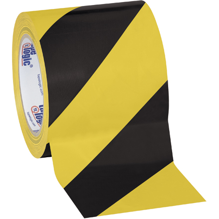 4" x 36 yds. Black/Yellow Tape Logic<span class='rtm'>®</span> Striped Vinyl Safety Tape