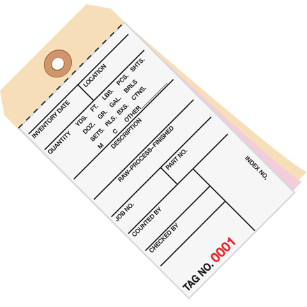 6 <span class='fraction'>1/4</span> x 3 <span class='fraction'>1/8</span>" - (1500-1999) Inventory Tags 3 Part Carbonless # 8