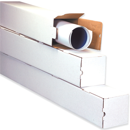 5 x 5 x 12" White Square Mailing Tubes