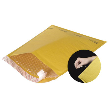 8 <span class='fraction'>1/2</span> x 14 <span class='fraction'>1/2</span>" Kraft #3 Self-Seal Bubble Mailers w/Tear Strip