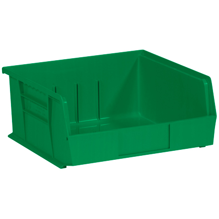 10 <span class='fraction'>7/8</span> x 11 x 5" Green Plastic Stack & Hang Bin Boxes