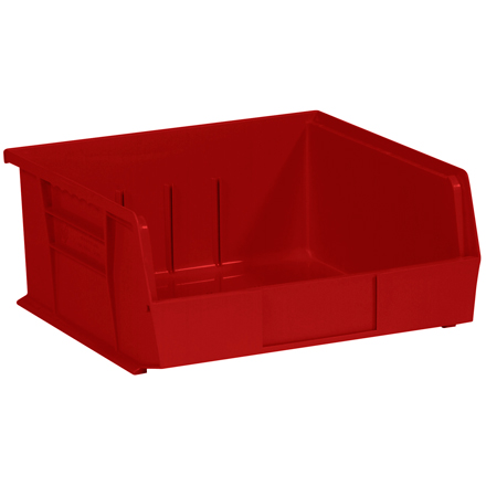 10 <span class='fraction'>7/8</span> x 11 x 5" Red Plastic Stack & Hang Bin Boxes