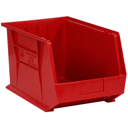 18 x 11 x 10" Red Plastic Stack & Hang Bin Boxes