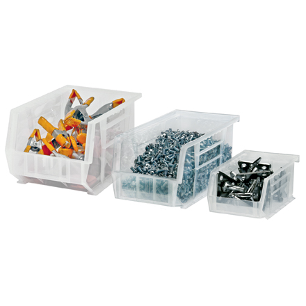 16 x 11 x 8" Clear Plastic Stack & Hang Bin Boxes