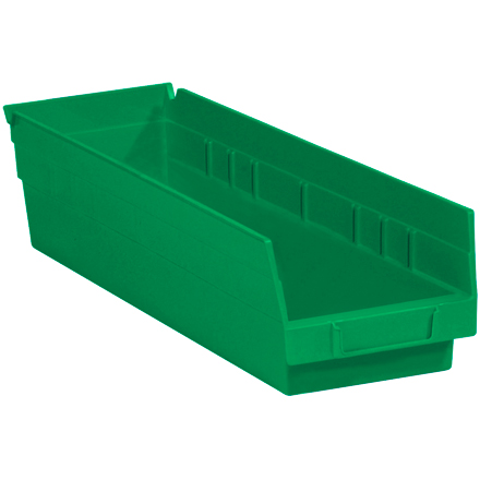 17 <span class='fraction'>7/8</span> x 4 <span class='fraction'>1/8</span> x 4" Green Plastic Shelf Bin Boxes