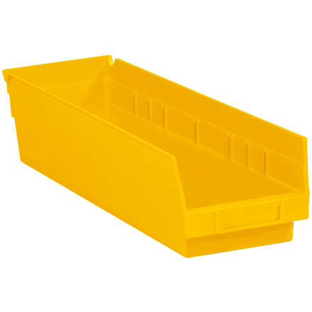 17 <span class='fraction'>7/8</span> x 4 <span class='fraction'>1/8</span> x 4" Yellow Plastic Shelf Bin Boxes