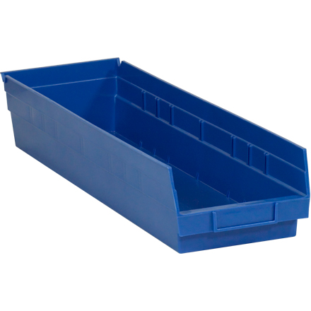 23 <span class='fraction'>5/8</span> x 6 <span class='fraction'>5/8</span> x 4" Blue Plastic Shelf Bin Boxes