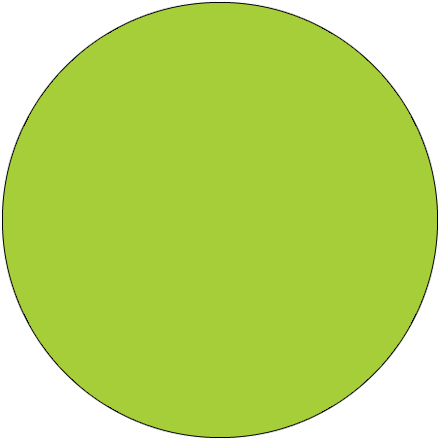1 <span class='fraction'>1/2</span>" Circles - Fluorescent Green Removable Labels