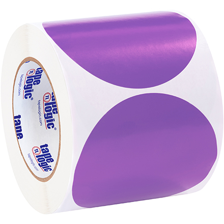 4" Purple Inventory Circle Labels