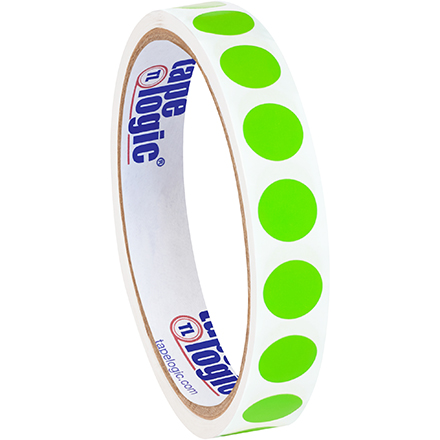 1/2" Fluorescent Green Inventory Circle Labels