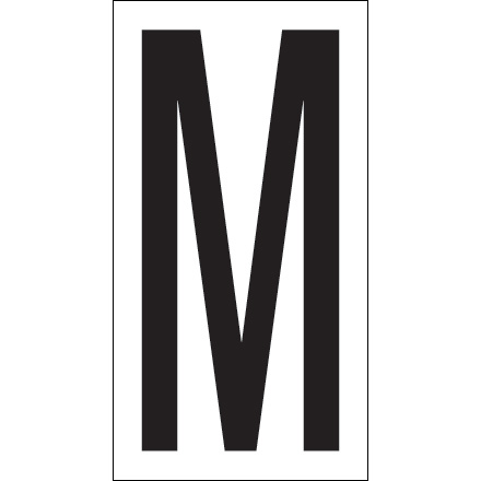 3 <span class='fraction'>1/2</span>" "M" Vinyl Warehouse Letter Labels