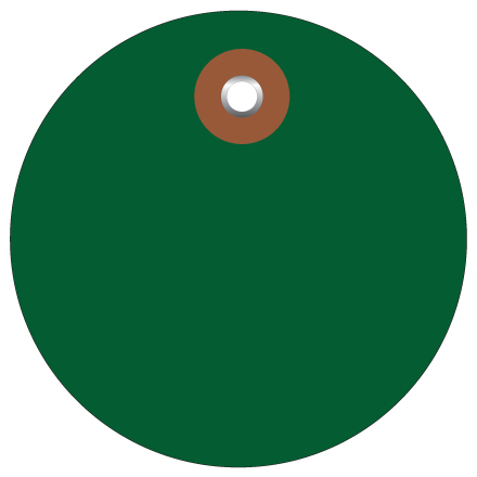 3" Green Plastic Circle Tags