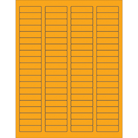 1 <span class='fraction'>3/4</span> x 1/2" Fluorescent Orange Rectangle Laser Labels