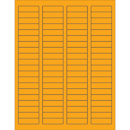 1 <span class='fraction'>3/4</span> x 1/2" Fluorescent Orange Rectangle Laser Labels