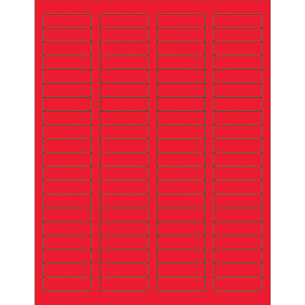 1 <span class='fraction'>3/4</span> x 1/2" Fluorescent Red Rectangle Laser Labels