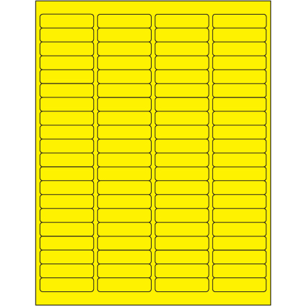 1 <span class='fraction'>15/16</span> x 1/2" Fluorescent Yellow Rectangle Laser Labels