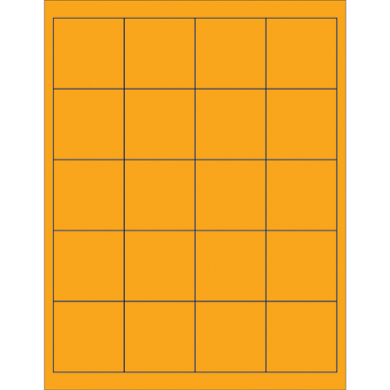 2 x 2" Fluorescent Orange Rectangle Laser Labels