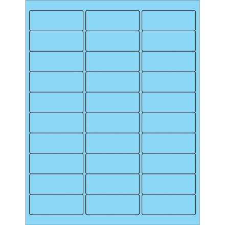 2 <span class='fraction'>5/8</span> x 1" Fluorescent Pastel Blue Rectangle Laser Labels