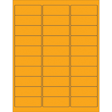 2 <span class='fraction'>5/8</span> x 1" Fluorescent Orange Removable Rectangle Laser Labels