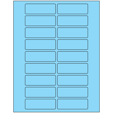3 x 1" Fluorescent Pastel Blue Rectangle Laser Labels