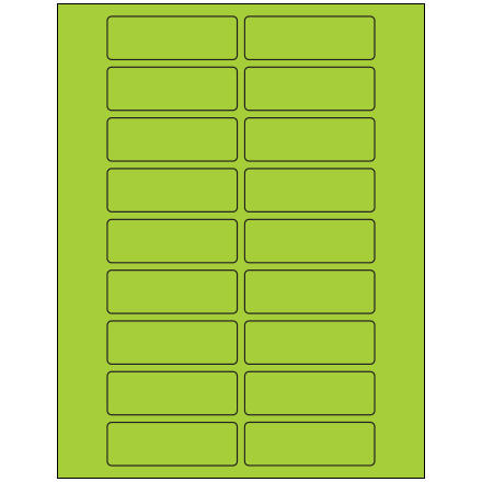 3 x 1" Fluorescent Green Rectangle Laser Labels