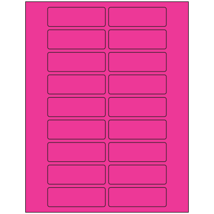 3 x 1" Fluorescent Pink Rectangle Laser Labels