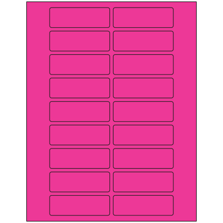 3 x 1" Fluorescent Pink Rectangle Laser Labels