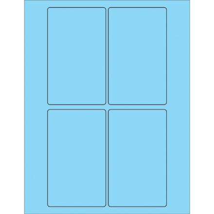 3 x 5" Fluorescent Pastel Blue Rectangle Laser Labels