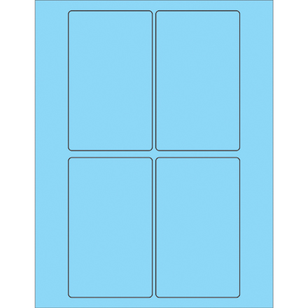 3 x 5" Fluorescent Pastel Blue Rectangle Laser Labels