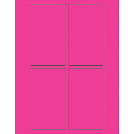 3 x 5" Fluorescent Pink Rectangle Laser Labels