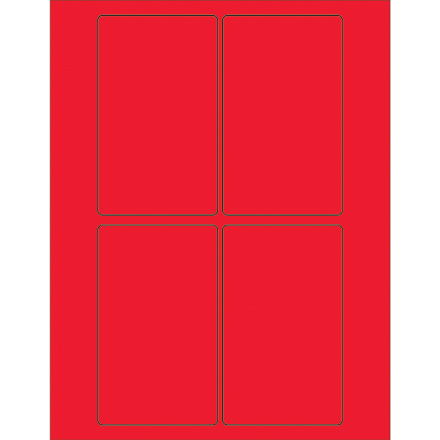 3 x 5" Fluorescent Red Rectangle Laser Labels