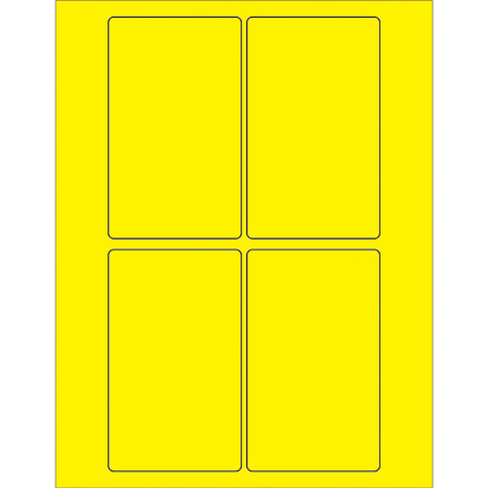 3 x 5" Fluorescent Yellow Rectangle Laser Labels