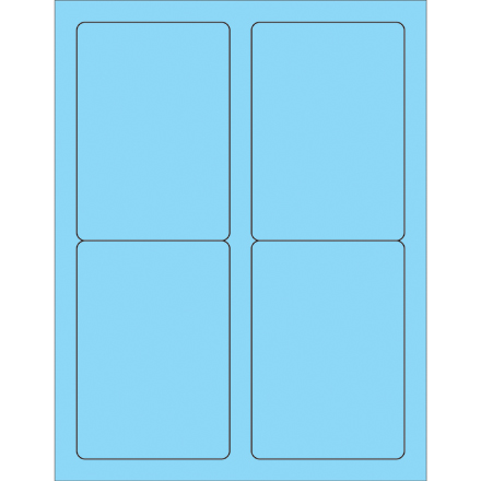 3 <span class='fraction'>1/2</span> x 5" Fluorescent Pastel Blue Rectangle Laser Labels