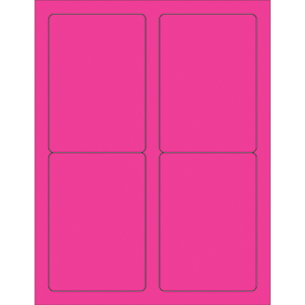 3 <span class='fraction'>1/2</span> x 5" Fluorescent Pink Rectangle Laser Labels