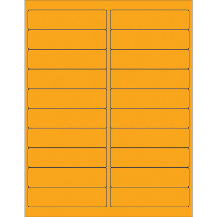 4 x 1" Fluorescent Orange Rectangle Laser Labels