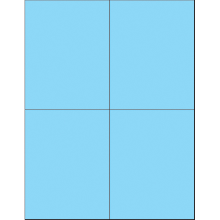 4 <span class='fraction'>1/4</span> x 5 <span class='fraction'>1/2</span>" Fluorescent Pastel Blue Rectangle Laser Labels