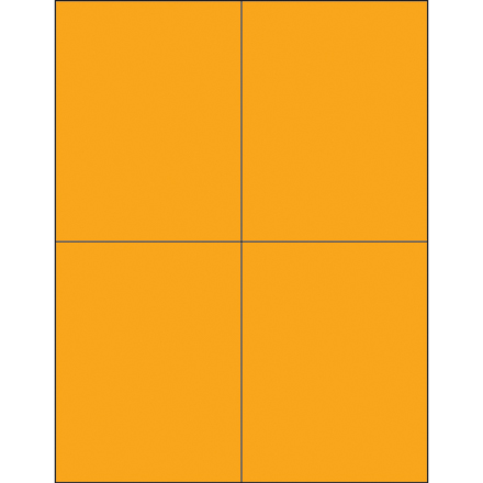 4 <span class='fraction'>1/4</span> x 5 <span class='fraction'>1/2</span> "Fluorescent Orange Rectangle Laser Labels
