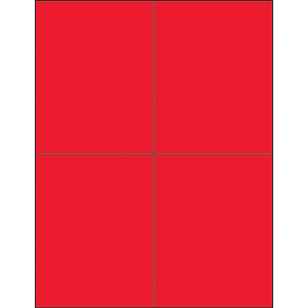 4 <span class='fraction'>1/4</span> x 5 <span class='fraction'>1/2</span>" Fluorescent Red Rectangle Laser Labels