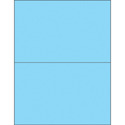 8 <span class='fraction'>1/2</span> x 5 <span class='fraction'>1/2</span>" Fluorescent Pastel Blue Rectangle Laser Labels