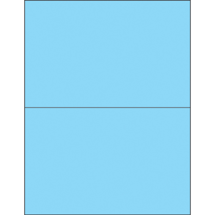 8 <span class='fraction'>1/2</span> x 5 <span class='fraction'>1/2</span>" Fluorescent Pastel Blue Rectangle Laser Labels