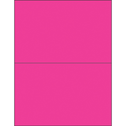 8 <span class='fraction'>1/2</span> x 5 <span class='fraction'>1/2</span>" Fluorescent Pink Rectangle Laser Labels