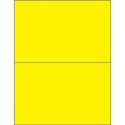 8 <span class='fraction'>1/2</span> x 5 <span class='fraction'>1/2</span>" Fluorescent Yellow Removable Rectangle Laser Labels