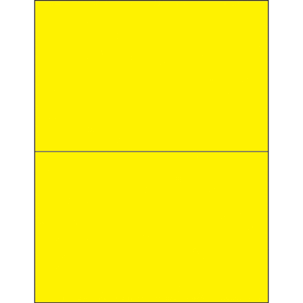 8 <span class='fraction'>1/2</span> x 5 <span class='fraction'>1/2</span>" Fluorescent Yellow Rectangle Laser Labels