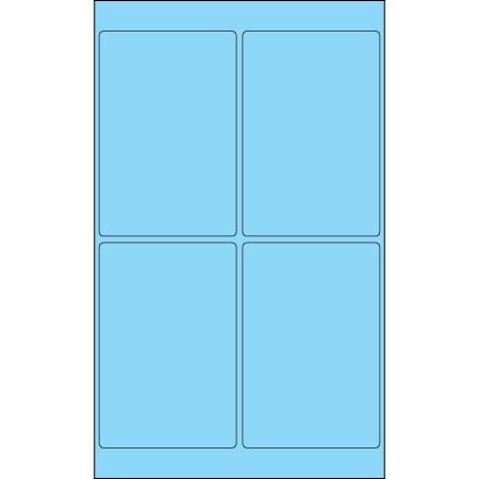 4 x 6" Fluorescent Pastel Blue Rectangle Laser Labels